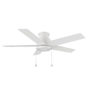 Carro Ascott 52in 5-Blade Flush Mount Ceiling Fan | White Plywood Blades with Integrated LED | Indoor Low Ceiling & Bedroom | Model CFP525E5-L11-W1-1-FM