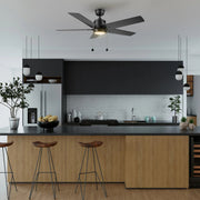 Carro Apex 52in 5-Blade Ceiling Fan | Black Plywood Blades and Integrated 3500K LED | Living Room & Bedroom | 14.2 x 52 x 52 in | Model CFP525E5-L21-B2-1