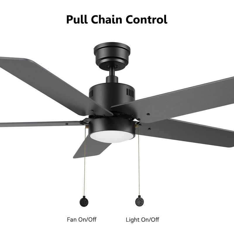 Carro Apex 52in 5-Blade Ceiling Fan | Brushed Nickel Plywood Blades and Integrated 3500K LED | Living Room & Bedroom | 14.2 x 52 | Model CFP525E5-L21-SJ-1