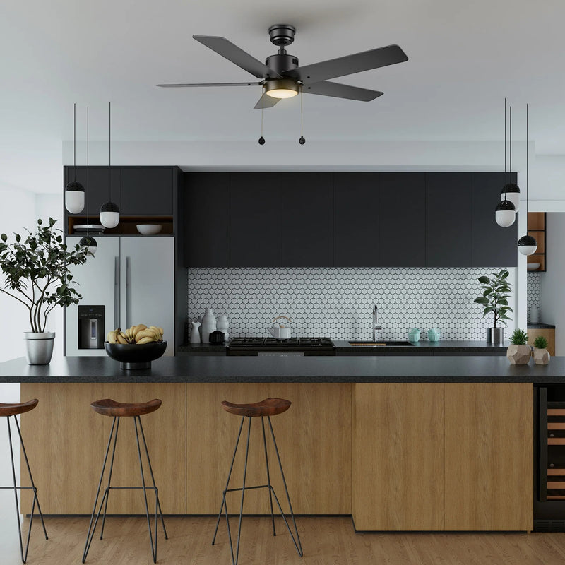 Carro Apex 52in 5-Blade Ceiling Fan | Brushed Nickel Plywood Blades and Integrated 3500K LED | Living Room & Bedroom | 14.2 x 52 | Model CFP525E5-L21-SJ-1