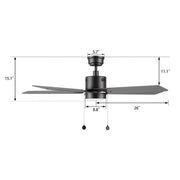 Carro Apex 52in 5-Blade Ceiling Fan | White Plywood Blades and Integrated 3500K LED | Living Room & Bedroom | 14.2 x 52 x 52 in | Model CFP525E5-L21-W1-1