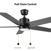 Carro Apex 52in 5-Blade Ceiling Fan | White Plywood Blades and Integrated 3500K LED | Living Room & Bedroom | 14.2 x 52 x 52 in | Model CFP525E5-L21-W1-1