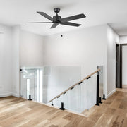Carro Apex 52in 5-Blade Ceiling Fan | Black Plywood Blades and Black Finish | Living Room & Bedroom | 52 x 52 x 12.7 in | Model CFP525E5-N20-B2-1