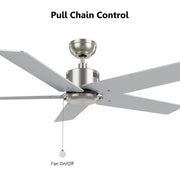 Carro Apex 52in 5-Blade Ceiling Fan | Brushed Nickel Plywood Blades and Brushed Nickel Finish | Living Room & Bedroom | 52 x 52 | Model CFP525E5-N20-SJ-1