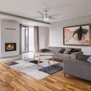 Carro Malta 52in 5-Blade Ceiling Fan | Modern Brushed Nickel Plywood and Integrated LED | Living Room & Bedroom | 52 x 52 x 16.8 | Model CFP525E6-L11-SJ-1