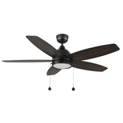 Carro Greenwood 52in 5-Blade Ceiling Fan | Rustic Black Barnwood Plywood and Integrated LED | Living Room & Family Room | 52 x | Model CFP525Q5-L11-BG-1