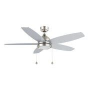 Carro Greenwood 52in 5-Blade Ceiling Fan | Modern Brushed Nickel and Plywood | Living Room & Bedroom | 52 x 52 x 15.6 in, 3500K | Model CFP525Q5-L11-SJ-1