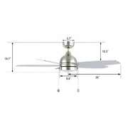 Carro Greenwood 52in 5-Blade Ceiling Fan | Modern Brushed Nickel and Plywood | Living Room & Bedroom | 52 x 52 x 15.6 in, 3500K | Model CFP525Q5-L11-SJ-1