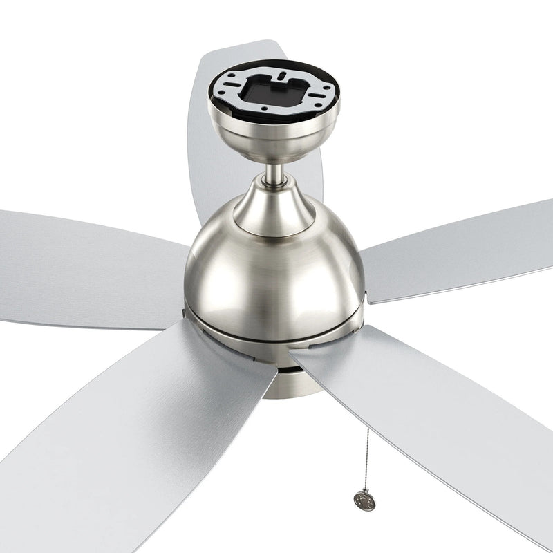 Carro Greenwood 52in 5-Blade Ceiling Fan | Modern Brushed Nickel and Plywood | Living Room & Bedroom | 52 x 52 x 15.6 in, 3500K | Model CFP525Q5-L11-SJ-1
