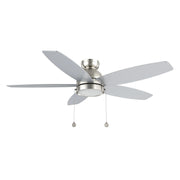 Carro Greenwood 52in 5-Blade Flush Mount Ceiling Fan | Modern Brushed Nickel and Plywood | Living Room & Bedroom | 52 x 52 x | Model CFP525Q5-L11-SJ-1-FM