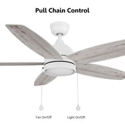 Carro Greenwood 52in 5-Blade Ceiling Fan | White Plywood Blades and Integrated LED | Living Room & Bedroom | 52 x 52 x 15.6 in | Model CFP525Q5-L11-WP-1