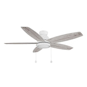 Carro Greenwood 52in 5-Blade Flush Mount Ceiling Fan | White Plywood Blades and Integrated LED | Low Ceilings & Bedrooms | 52 | Model CFP525Q5-L11-WP-1-FM