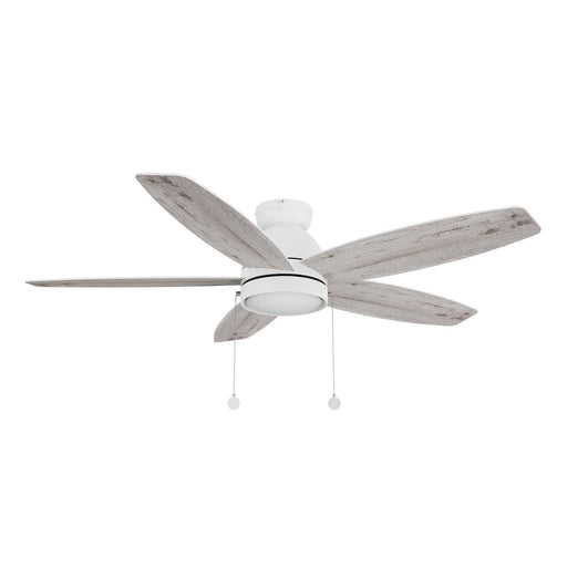 Carro Greenwood 52in 5-Blade Flush Mount Ceiling Fan | White Plywood Blades and Integrated LED | Low Ceilings & Bedrooms | 52 | Model CFP525Q5-L11-WP-1-FM