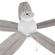 Carro Greenwood 52in 5-Blade Flush Mount Ceiling Fan | White Plywood Blades and Integrated LED | Low Ceilings & Bedrooms | 52 | Model CFP525Q5-L11-WP-1-FM