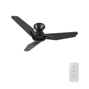 Carro Leon 44in 3-Blade Flush Mount Ceiling Fan | Black Plywood Blades and Remote Control | Bedrooms & Living Rooms | 44 x 44 | Model CFR443J3-N10-B2-1-FM