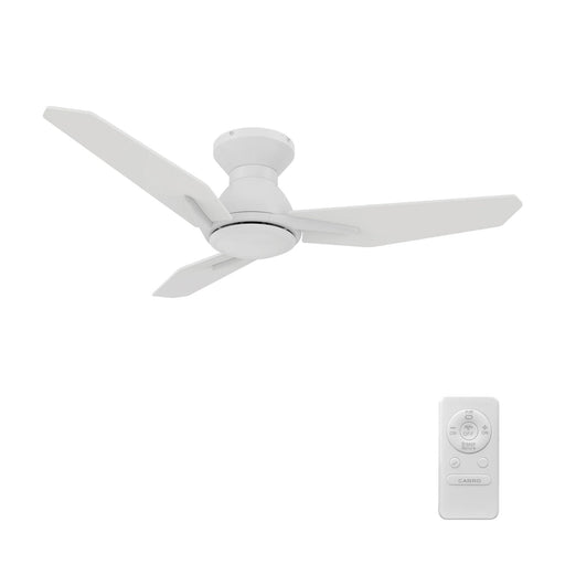 Carro Leon 44in 3-Blade Flush Mount Ceiling Fan | White Plywood Blades and Remote Control | Bedrooms & Living Rooms | 44 x 44 | Model CFR443J3-N10-W1-1-FM