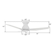 Carro Leon 44in 3-Blade Flush Mount Ceiling Fan | White Plywood Blades and Remote Control | Bedrooms & Living Rooms | 44 x 44 | Model CFR443J3-N10-W1-1-FM