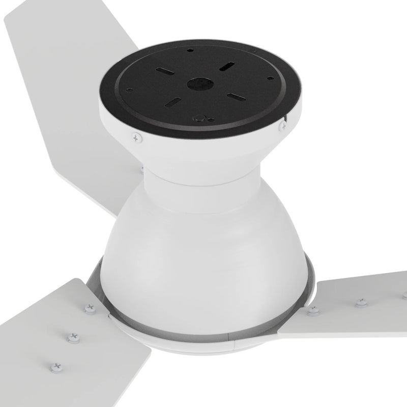 Carro Leon 44in 3-Blade Flush Mount Ceiling Fan | White Plywood Blades and Remote Control | Bedrooms & Living Rooms | 44 x 44 | Model CFR443J3-N10-W1-1-FM