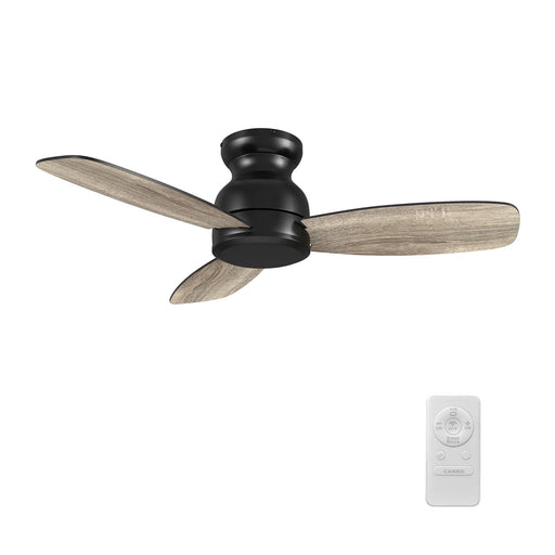 Carro Stanley 44in 3-Blade Flush Ceiling Fan | Modern Black Barnwood Plywood Blades | Bedroom & Living Room | 10.8 x 44 x 44 | Model CFR443Q-N10-BG-1-FM