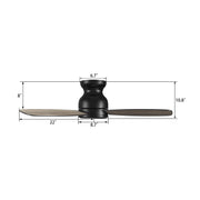 Carro Stanley 44in 3-Blade Flush Ceiling Fan | Modern Black Barnwood Plywood Blades | Bedroom & Living Room | 10.8 x 44 x 44 | Model CFR443Q-N10-BG-1-FM