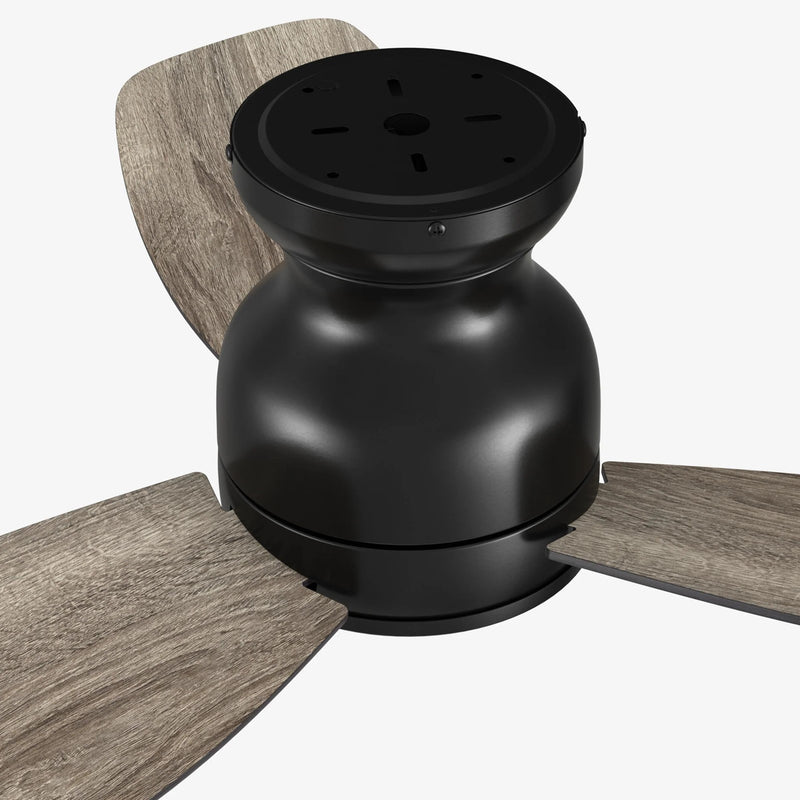 Carro Stanley 44in 3-Blade Flush Ceiling Fan | Modern Black Barnwood Plywood Blades | Bedroom & Living Room | 10.8 x 44 x 44 | Model CFR443Q-N10-BG-1-FM