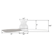 Carro Stanley 44in 3-Blade Flush Ceiling Fan | Modern White Whitewashed Plywood Blades | Bedroom & Living Room | 10.8 x 44 x | Model CFR443Q-N10-WP-1-FM