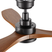 Carro Bonelli 48in 3-Blade Ceiling Fan | Modern Black Antique Walnut Solid Wood Blades | Living Room & Bedroom | 13.8 H x 48 W | Model CFR483K7-L11-BM2-1