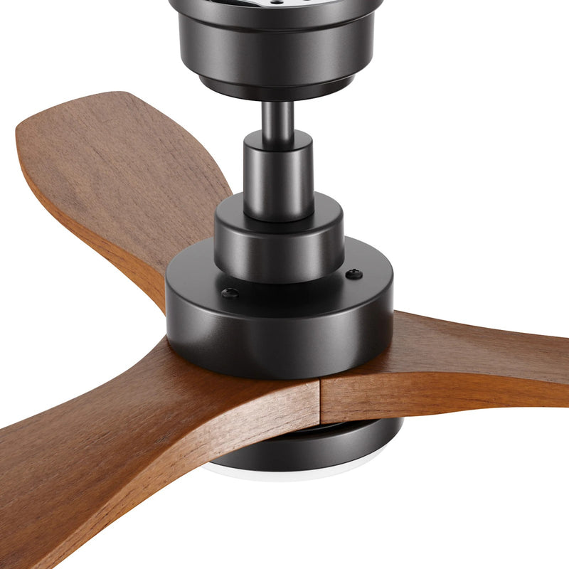 Carro Bonelli 48in 3-Blade Ceiling Fan | Modern Black Antique Walnut Solid Wood Blades | Living Room & Bedroom | 13.8 H x 48 W | Model CFR483K7-L11-BM2-1
