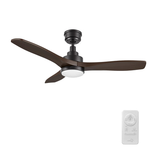 Carro Bonelli 48in 3-Blade Ceiling Fan | Modern Black Sambuca Solid Wood Blades | Living Room & Bedroom | 13.8 H x 48 W x 48 D | Model CFR483K7-L11-BM4-1