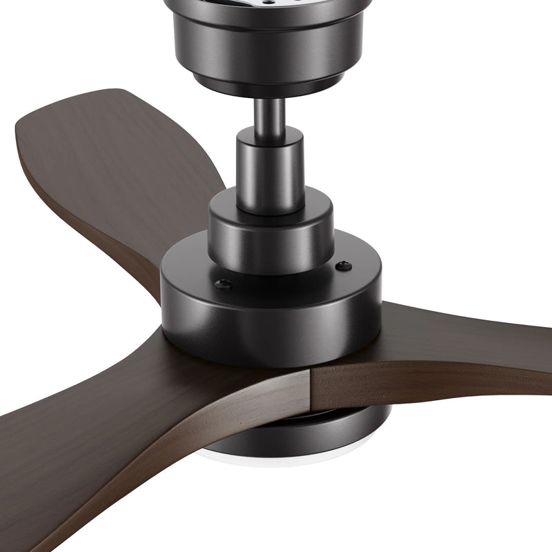 Carro Bonelli 48in 3-Blade Ceiling Fan | Modern Black Sambuca Solid Wood Blades | Living Room & Bedroom | 13.8 H x 48 W x 48 D | Model CFR483K7-L11-BM4-1