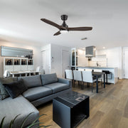 Carro Bonelli 48in 3-Blade Ceiling Fan | Modern Black Sambuca Solid Wood Blades | Living Room & Bedroom | 13.8 H x 48 W x 48 D | Model CFR483K7-L11-BM4-1