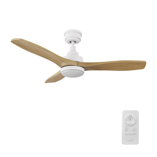 Carro Bonelli 48in 3-Blade Ceiling Fan | Modern White Natural Solid Wood Blades | Living Room & Bedroom | 13.8 H x 48 W x 48 D | Model CFR483K7-L11-WM5-1