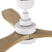 Carro Bonelli 48in 3-Blade Ceiling Fan | Modern White Natural Solid Wood Blades | Living Room & Bedroom | 13.8 H x 48 W x 48 D | Model CFR483K7-L11-WM5-1