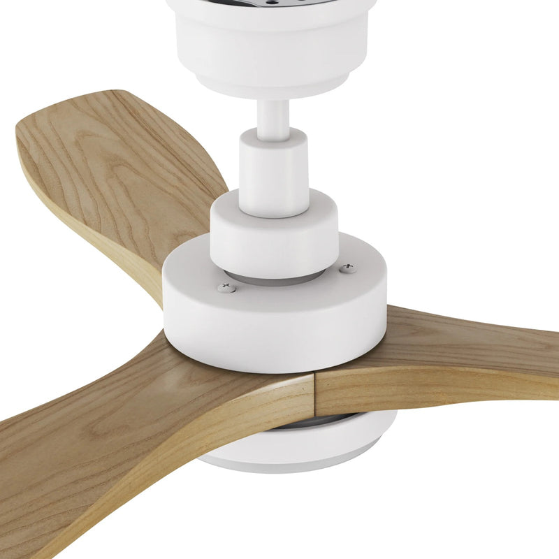 Carro Bonelli 48in 3-Blade Ceiling Fan | Modern White Natural Solid Wood Blades | Living Room & Bedroom | 13.8 H x 48 W x 48 D | Model CFR483K7-L11-WM5-1