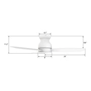 Carro Stanley 48in 3-Blade Flush Mount Ceiling Fan | Modern White Plywood Blades | Living Room & Bedroom | 48 x 48 x 10.8 in | Model CFR483Q-N10-W1-1-FM