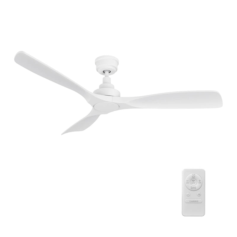 Carro Karsyn 52in 3-Blade Ceiling Fan | Modern White ABS Blades | Living Room & Large Bedroom | 52 x 52 x 11.7 in | Model CFR523A-N10-W1-1