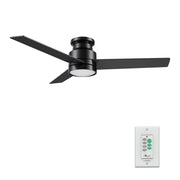 Carro Santana 52in Flush Mount Ceiling Fan | Black Plywood Blades and Integrated LED | Bedroom & Living Room Cooling | 52 x | Model CFR523E5-L12-B2-1-FM
