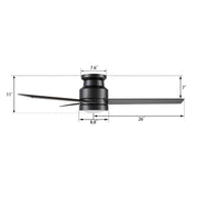 Carro Santana 52in Flush Mount Ceiling Fan | Black Plywood Blades and Integrated LED | Bedroom & Living Room Cooling | 52 x | Model CFR523E5-L12-B2-1-FM