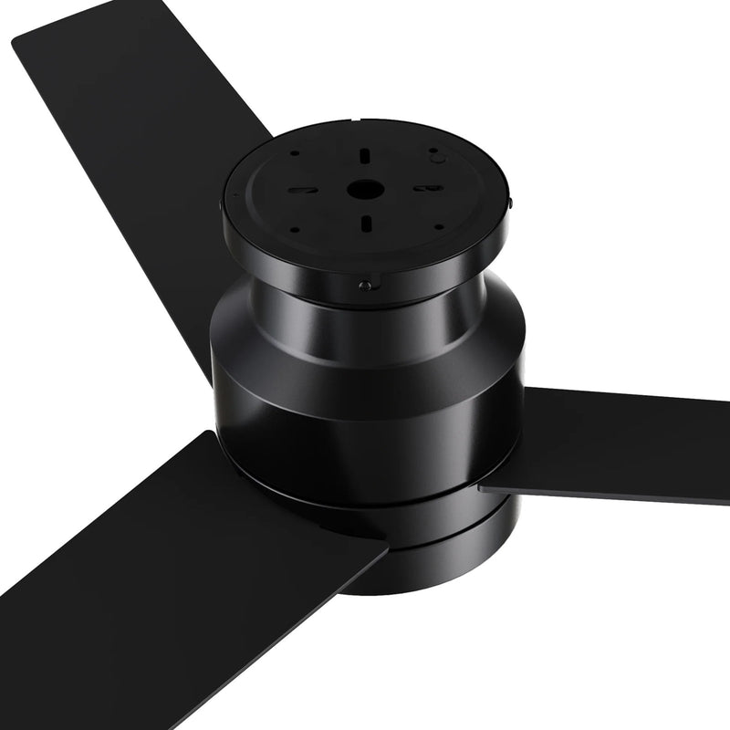 Carro Santana 52in Flush Mount Ceiling Fan | Black Plywood Blades and Integrated LED | Bedroom & Living Room Cooling | 52 x | Model CFR523E5-L12-B2-1-FM