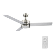 Carro Santana 52in Ceiling Fan | Brushed Nickel Plywood Blades and Integrated LED | Bedroom & Living Room Cooling | 52 x 52 x 15 | Model CFR523E5-L12-SJ-1