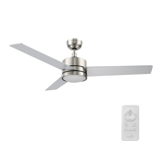 Carro Santana 52in Ceiling Fan | Brushed Nickel Plywood Blades and Integrated LED | Bedroom & Living Room Cooling | 52 x 52 x 15 | Model CFR523E5-L12-SJ-1