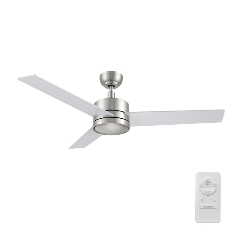 Carro Santana 52in Ceiling Fan with Remote | Brushed Nickel Plywood Blades and DC Motor | Living Room & Bedroom | 52 x 52 x 15 in | Model CFR523E5-N10-SJ-1
