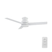 Carro Santana 52in 3-Blade Flush Mount Ceiling Fan | White Plywood Blades | Living Room & Bedroom | 52 x 52 x 11 in | Model CFR523E5-N10-W1-1-FM
