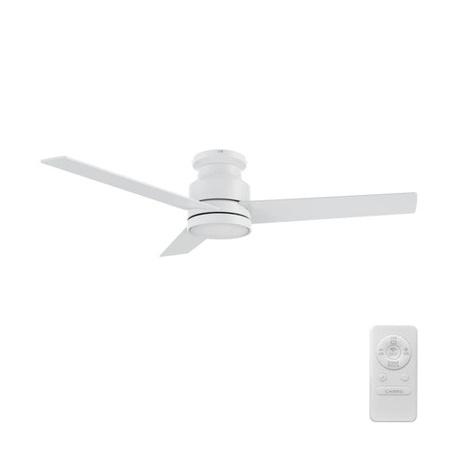 Carro Santana 52in 3-Blade Flush Mount Ceiling Fan | White Plywood Blades | Living Room & Bedroom | 52 x 52 x 11 in | Model CFR523E5-N10-W1-1-FM