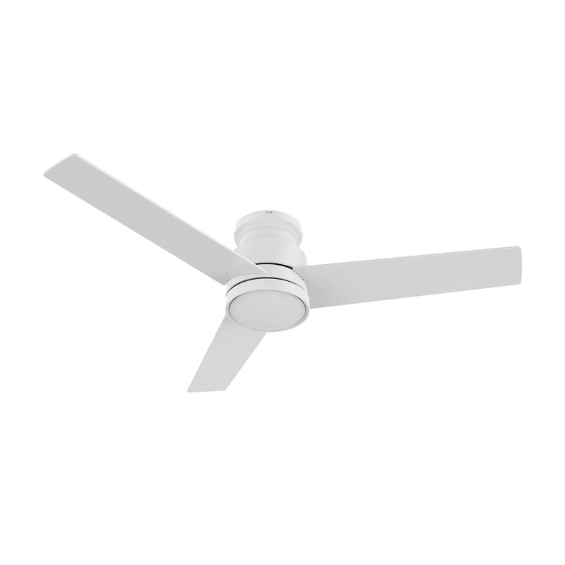 Carro Santana 52in 3-Blade Flush Mount Ceiling Fan | White Plywood Blades | Living Room & Bedroom | 52 x 52 x 11 in | Model CFR523E5-N10-W1-1-FM