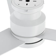 Carro Santana 52in 3-Blade Flush Mount Ceiling Fan | White Plywood Blades | Living Room & Bedroom | 52 x 52 x 11 in | Model CFR523E5-N10-W1-1-FM