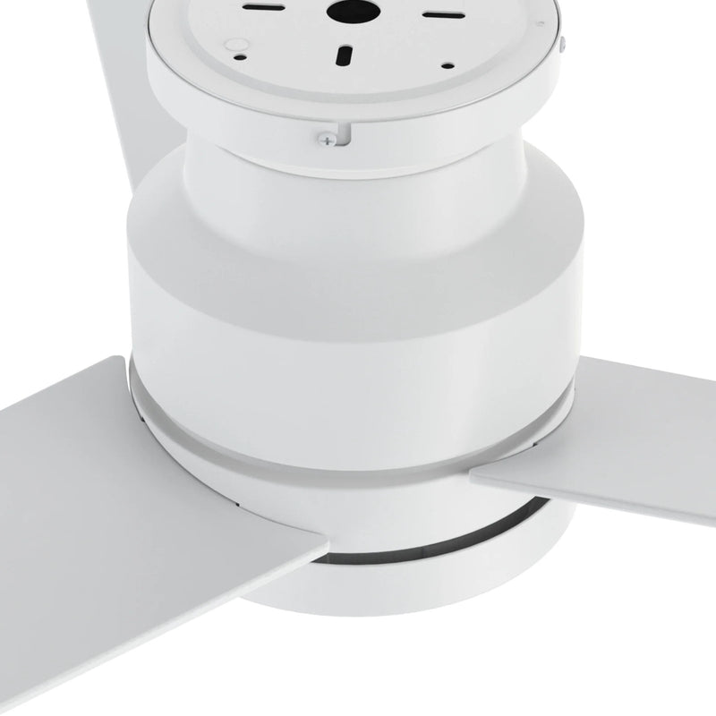Carro Santana 52in 3-Blade Flush Mount Ceiling Fan | White Plywood Blades | Living Room & Bedroom | 52 x 52 x 11 in | Model CFR523E5-N10-W1-1-FM