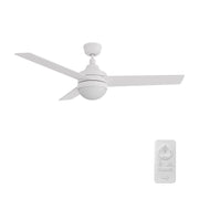 Carro Kimball 52in 3-Blade Ceiling Fan | White Plywood Blades and Integrated LED | Living Room & Bedroom | 16.9 x 52 x 52 in | Model CFR523E6-L12-W1-1