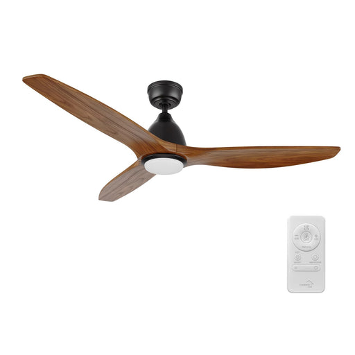 Carro Phoenix 52in 3-Blade Ceiling Fan | Black Antique Walnut Solid Wood Blades and Integrated LED | Living Room & Bedroom | Model CFR523K2-L11-BM2-1