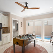 Carro Phoenix 52in 3-Blade Ceiling Fan | Black Antique Walnut Solid Wood Blades and Integrated LED | Living Room & Bedroom | Model CFR523K2-L11-BM2-1